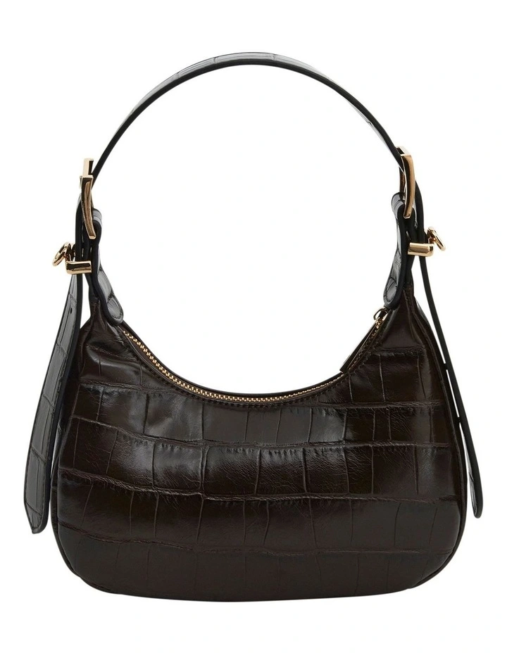 Jersey Shoulder Bag in Chocolate Croc image 1