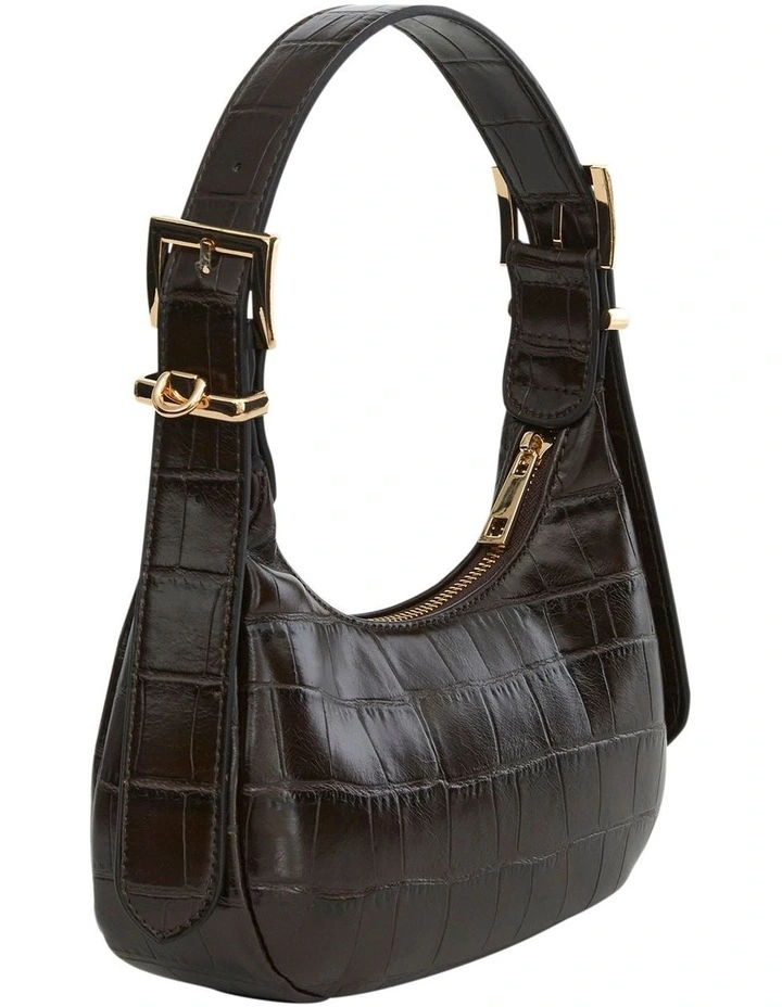 Jersey Shoulder Bag in Chocolate Croc image 2
