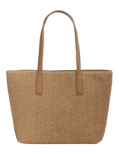 Joanna Tote Bag in Neutral Raffia
