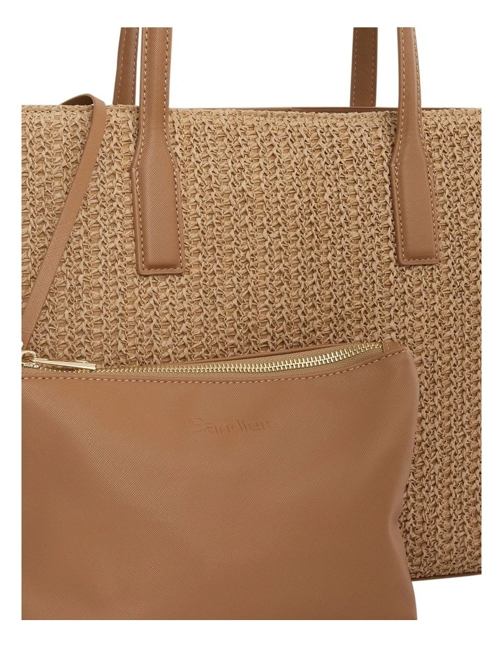 Joanna Tote Bag in Neutral Raffia image 3