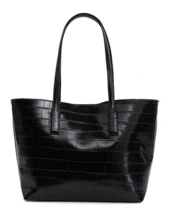 Joanna Tote Bag in Black Croc