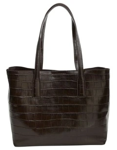 Joanna Tote Bag in Chocolate Croc