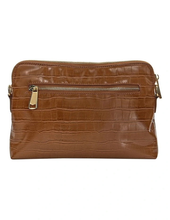 Asha Cross Body Bag in Tan Croc image 1