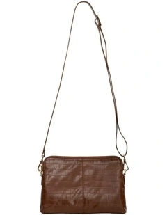 Asha Cross Body Bag in Tan Croc