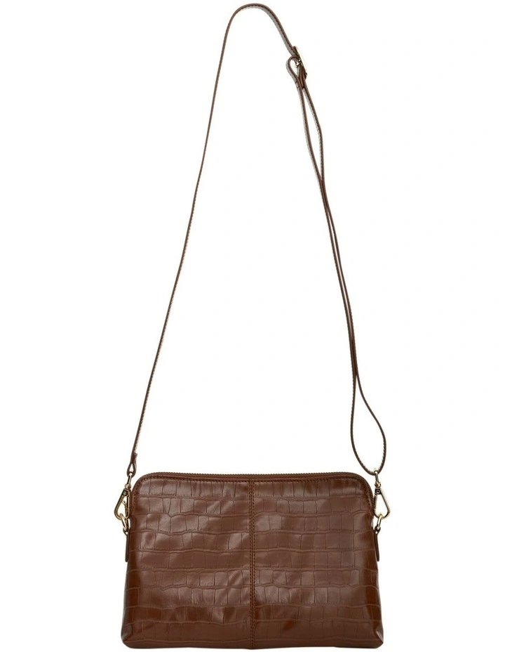 Asha Cross Body Bag in Tan Croc image 1