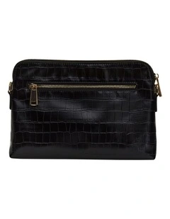 Asha Cross Body Bag in Black Croc