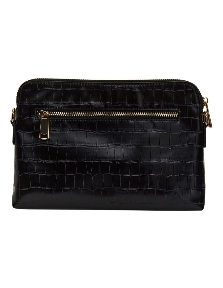 Asha Cross Body Bag in Black Croc image 1