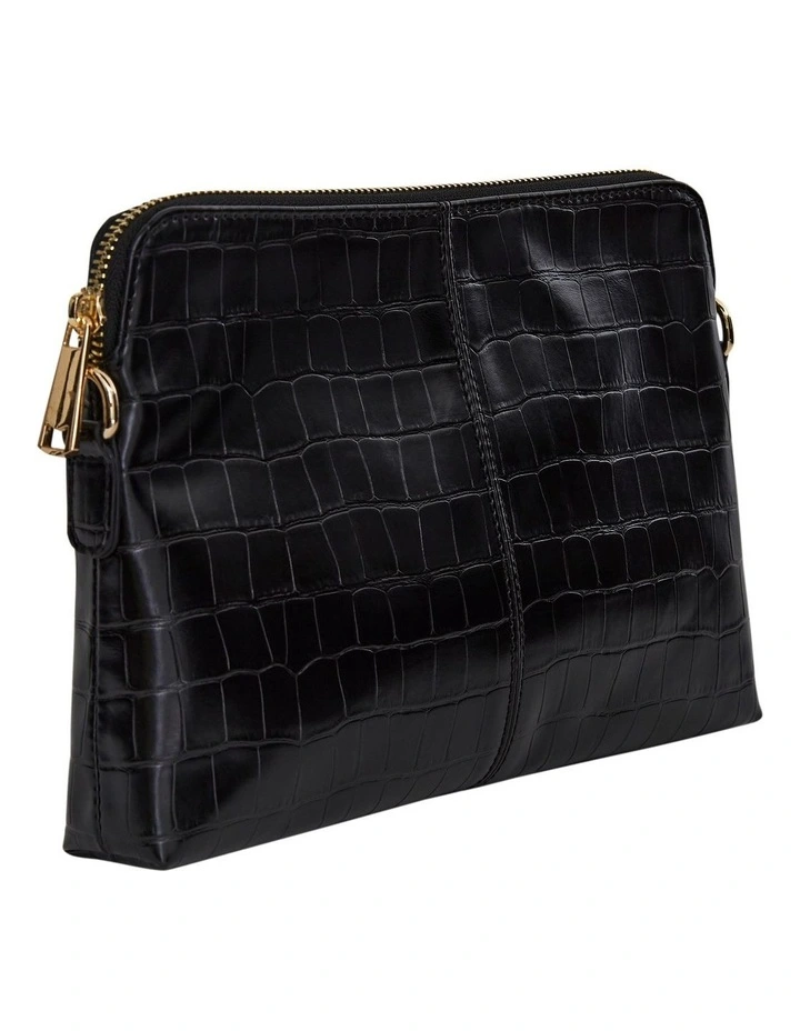 Asha Cross Body Bag in Black Croc image 3