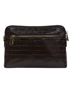 Asha Cross Body Bag in Chocolate Croc