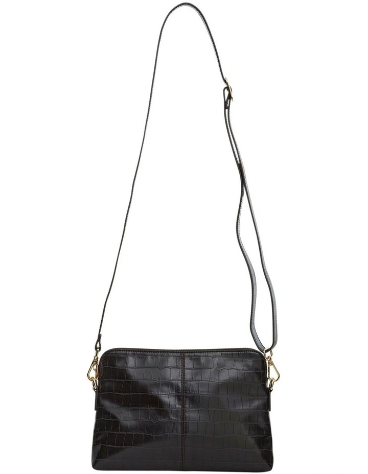Asha Cross Body Bag in Chocolate Croc image 4