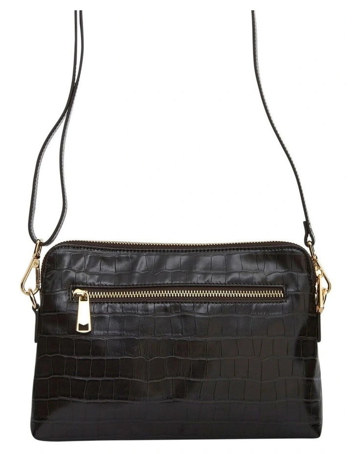 Asha Cross Body Bag in Chocolate Croc image 4
