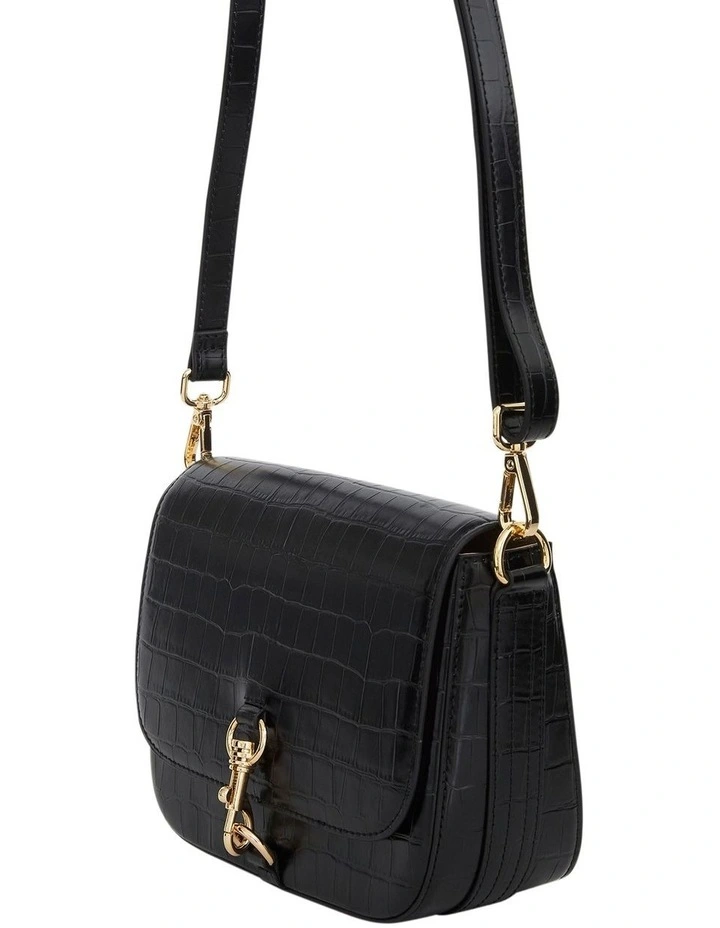 Darla Cross Body Bags in Black Croc image 2