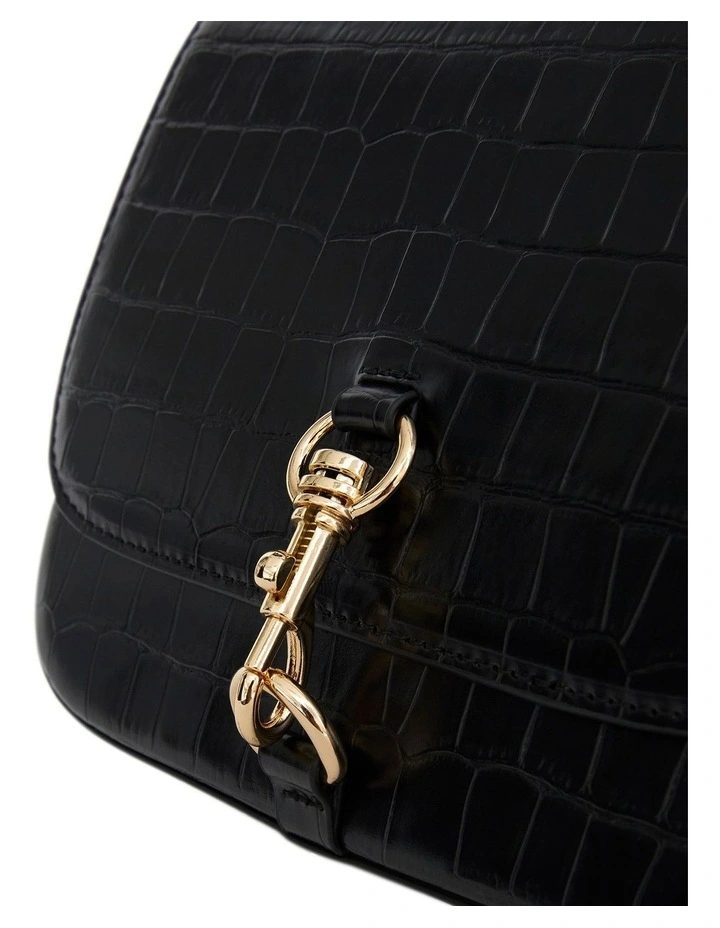 Darla Cross Body Bags in Black Croc image 3