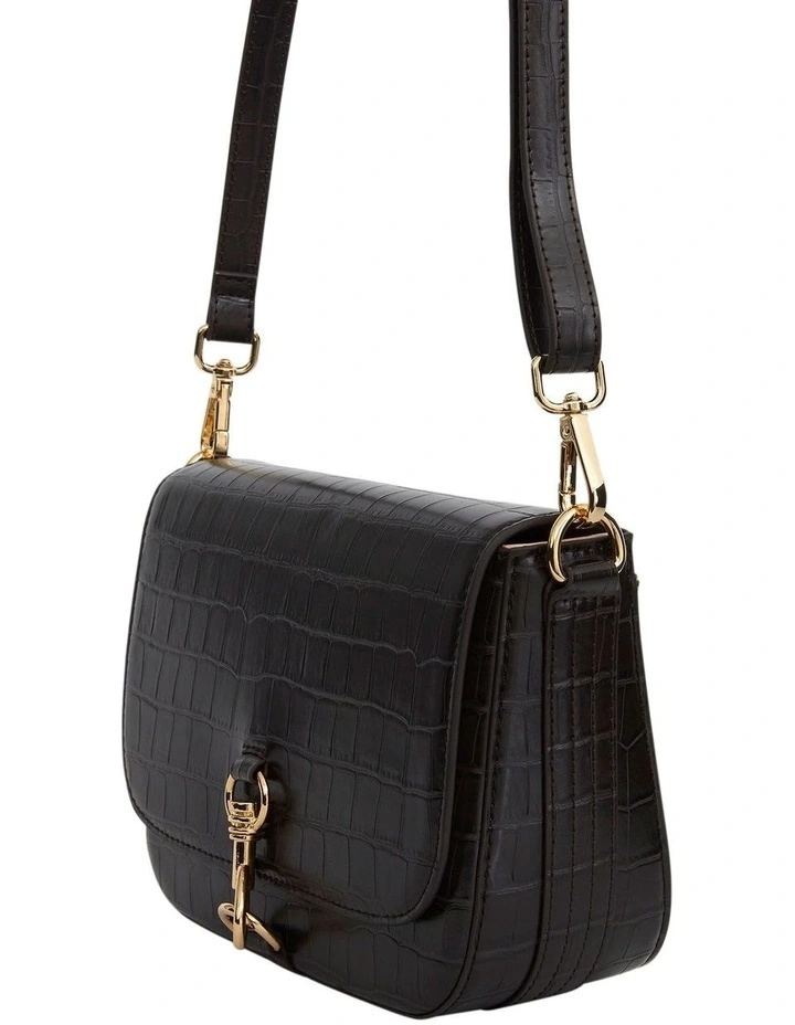 Darla Cross Body Bag in Chocolate Croc image 2