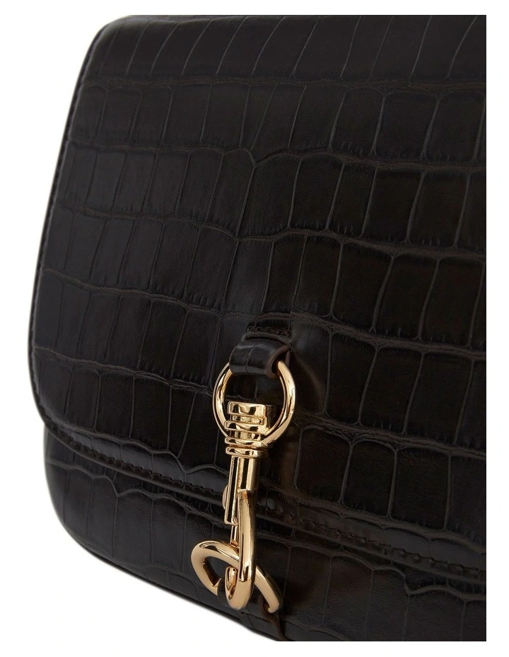 Darla Cross Body Bag in Chocolate Croc image 3