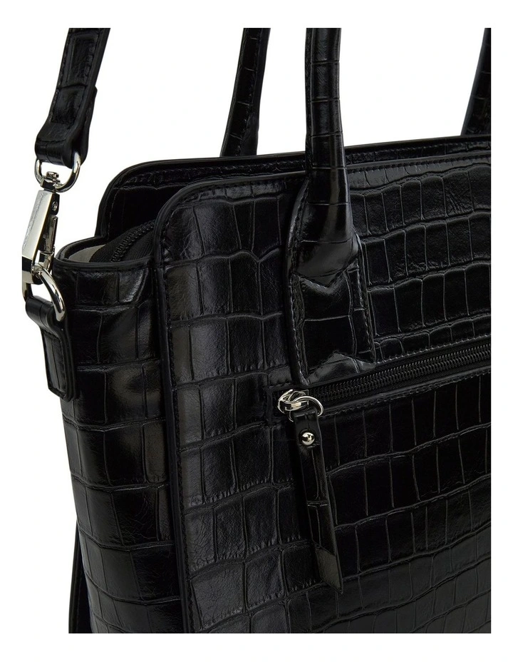 Vast Tote Bag in Black Croc image 5