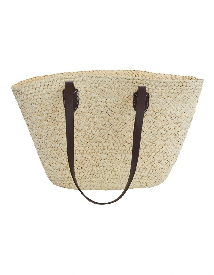 Munich Bag in Chocolate/Off White Raffia image 3
