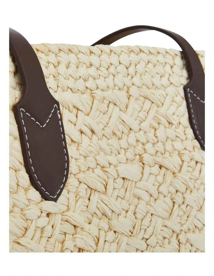 Munich Bag in Chocolate/Off White Raffia image 4