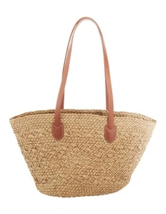 Munich Bag in Tan/Neutral Raffia