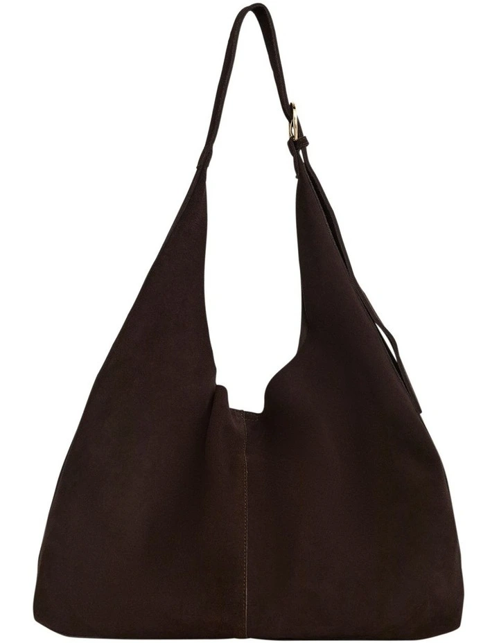 H-Quay Shoulder Bag in Chocolate Suede image 1