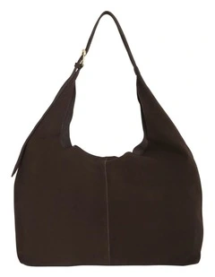 H-Quay Shoulder Bag in Chocolate Suede