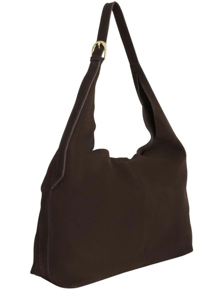 H-Quay Shoulder Bag in Chocolate Suede image 2
