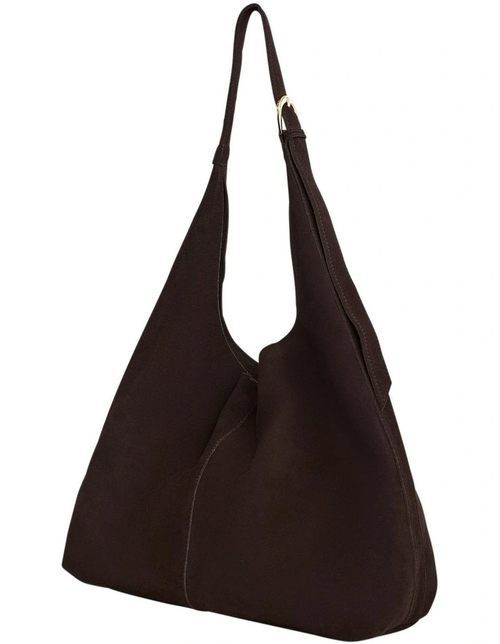 H-Quay Shoulder Bag in Chocolate Suede image 3