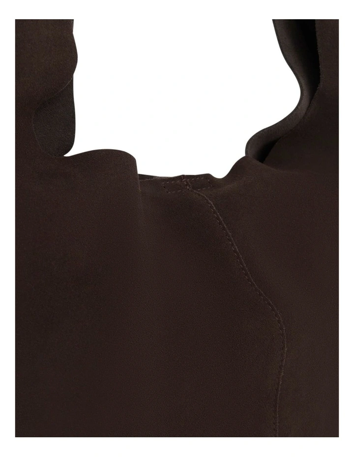 H-Quay Shoulder Bag in Chocolate Suede image 3
