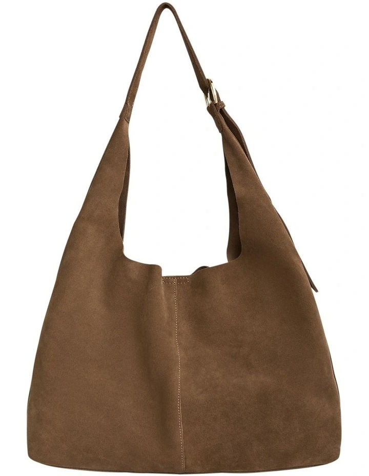 H-Quay Shoulder Bag in Tan Suede image 1