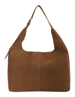 H-Quay Shoulder Bag in Tan Suede