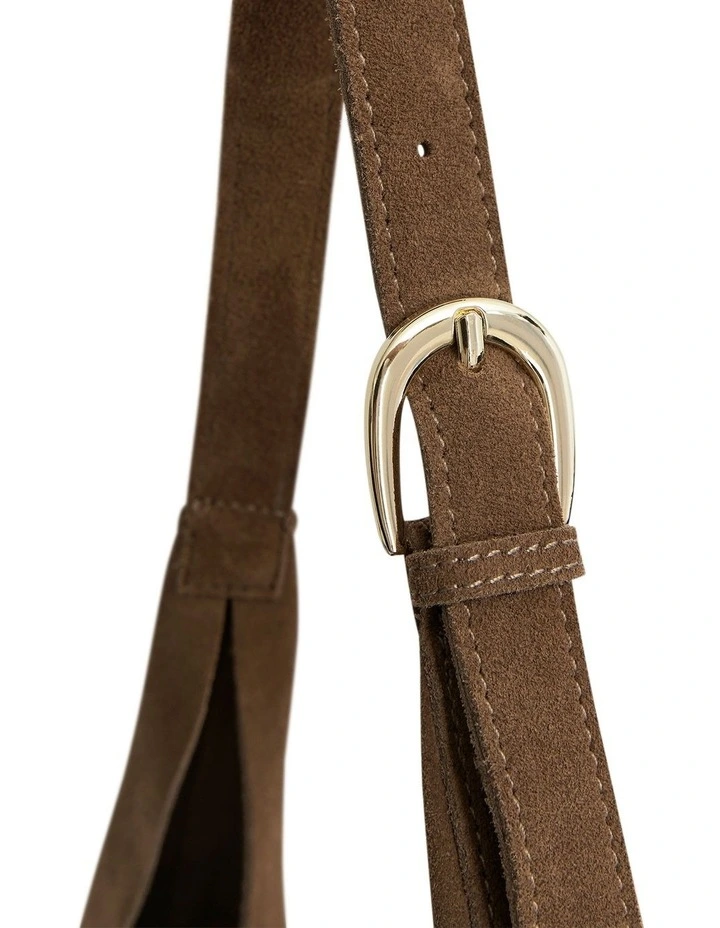 H-Quay Shoulder Bag in Tan Suede image 3