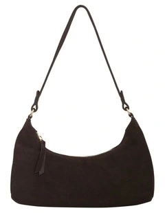 H-Queen Shoulder Bag in Chocolate Suede