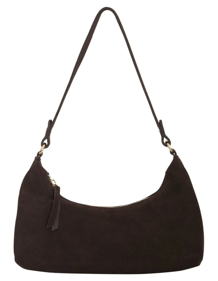 H-Queen Shoulder Bag in Chocolate Suede image 1
