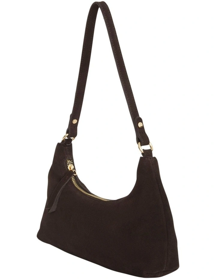 H-Queen Shoulder Bag in Chocolate Suede image 2