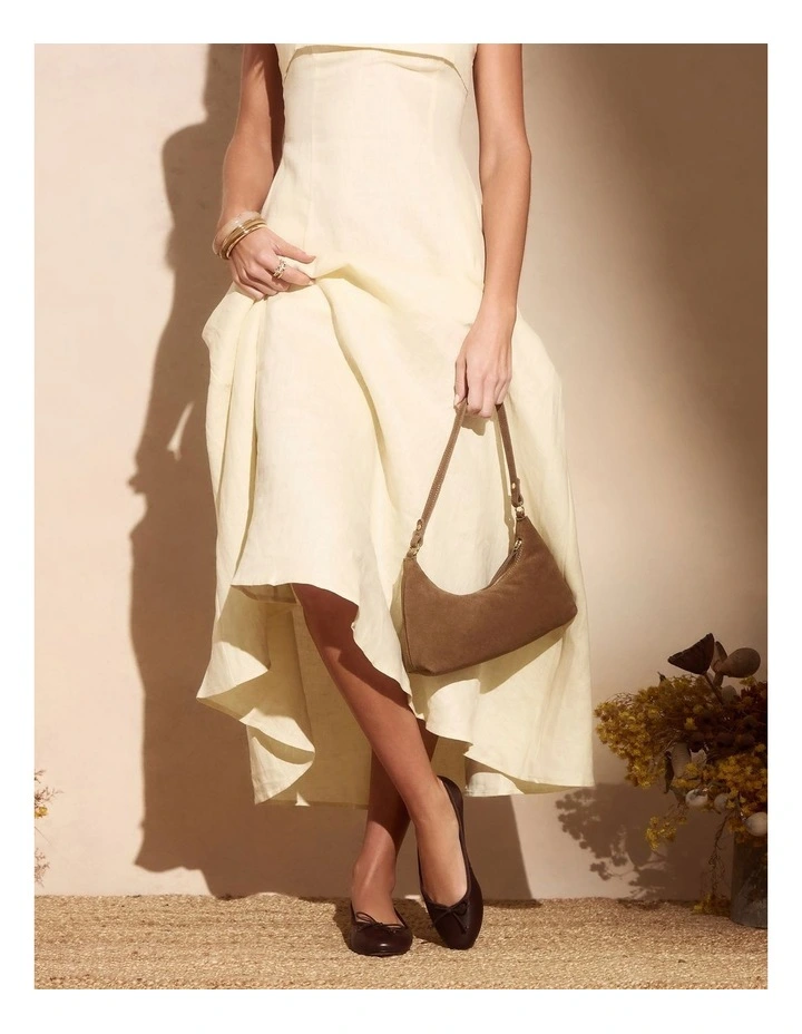 H-Queen Shoulder Bag in Tan Suede image 2