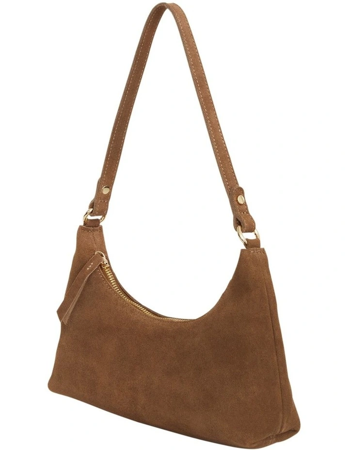 H-Queen Shoulder Bag in Tan Suede image 4