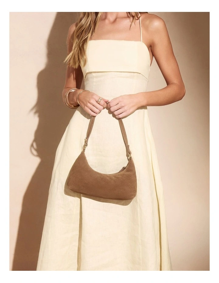 H-Queen Shoulder Bag in Tan Suede image 5
