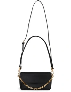 Flora Shoulder Bag in Black Leather