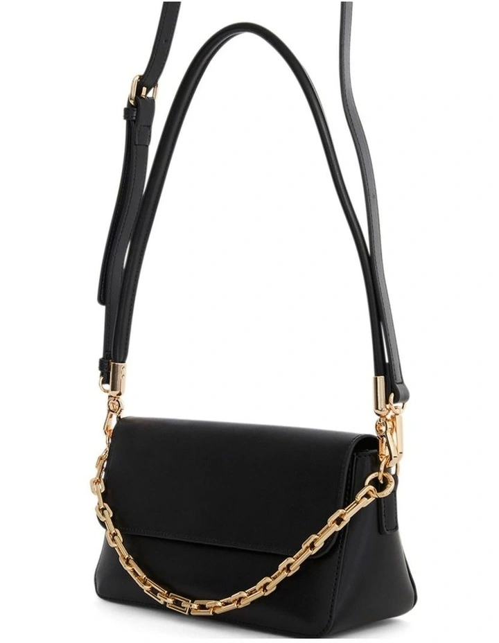 Flora Shoulder Bag in Black Leather image 2