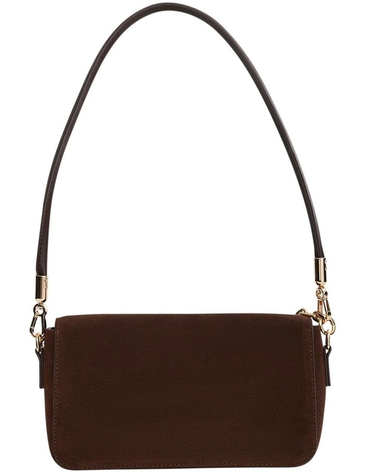 Flora Shoulder Bag in Chocolate Suede image 2