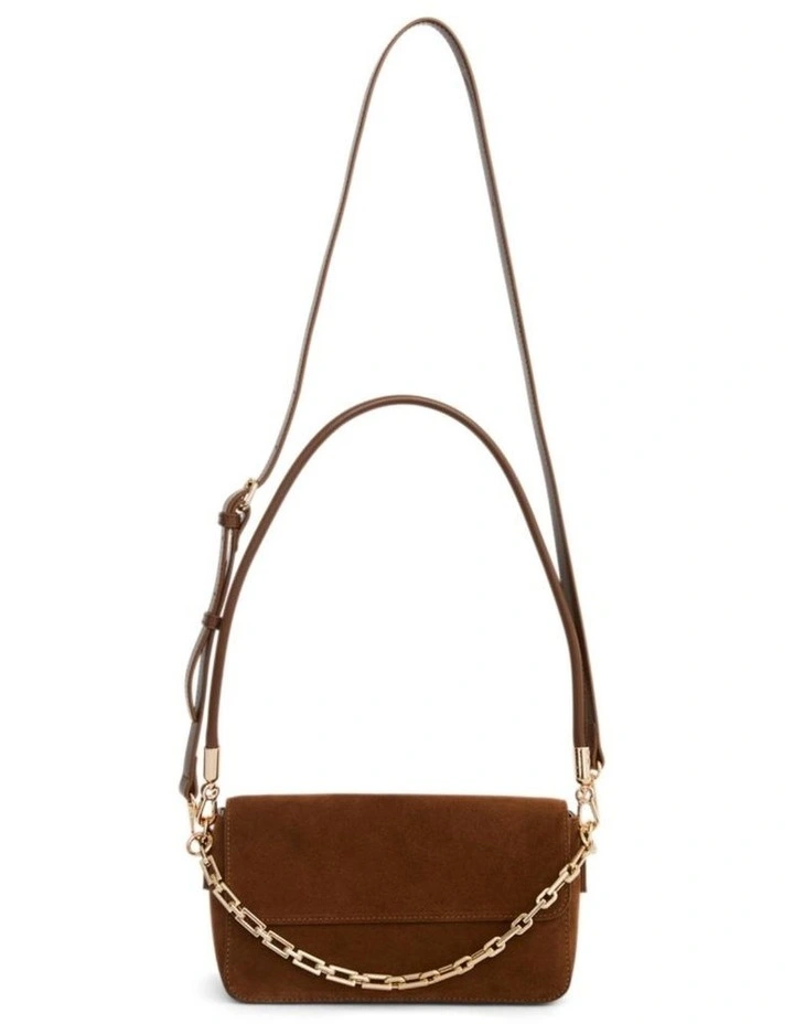 Flora Shoulder Bag in Tan Suede image 1
