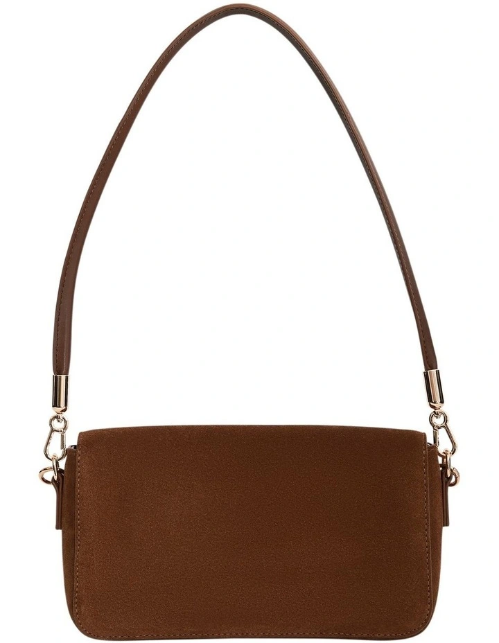Flora Shoulder Bag in Tan Suede image 2