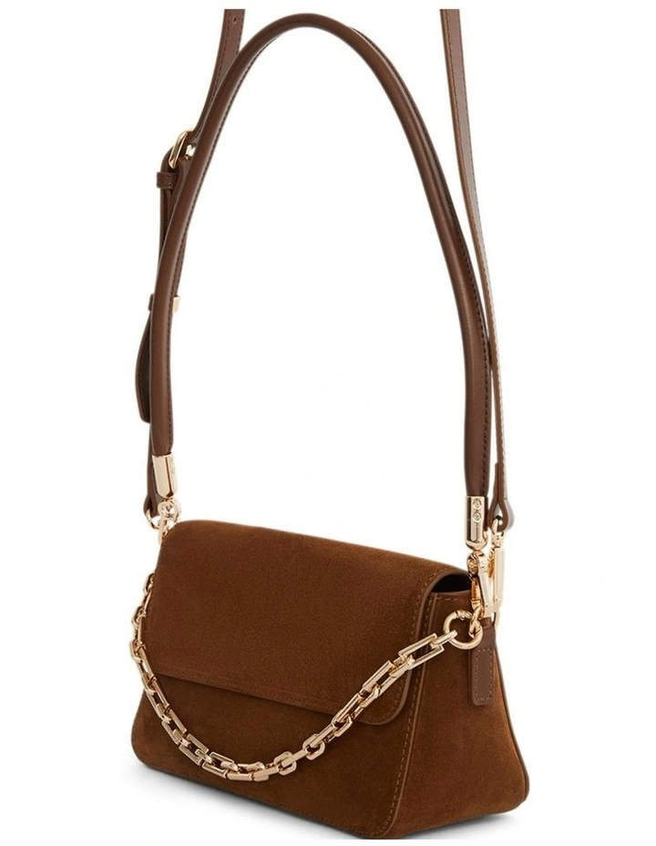 Flora Shoulder Bag in Tan Suede image 2