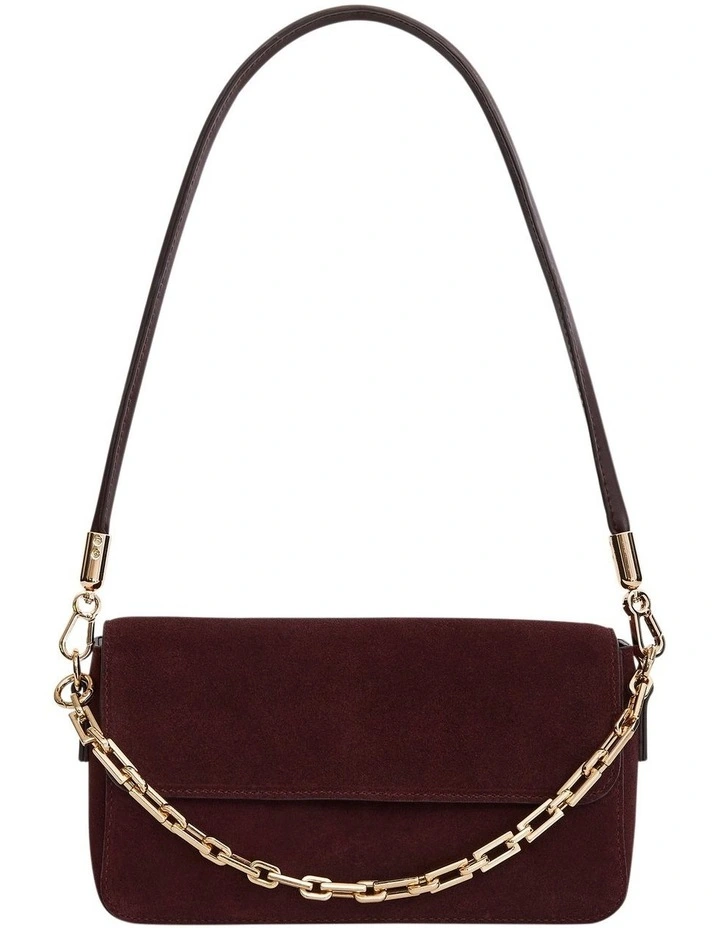 Flora Shoulder Bag in Wine Suede image 1