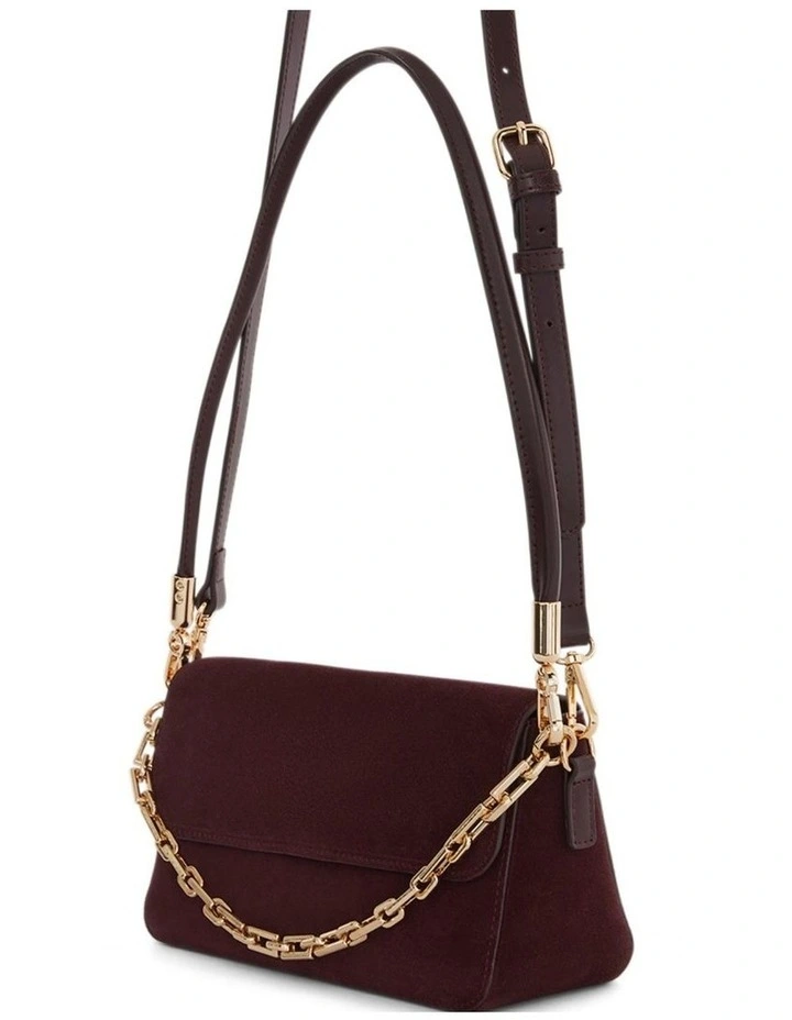 Flora Shoulder Bag in Wine Suede image 2