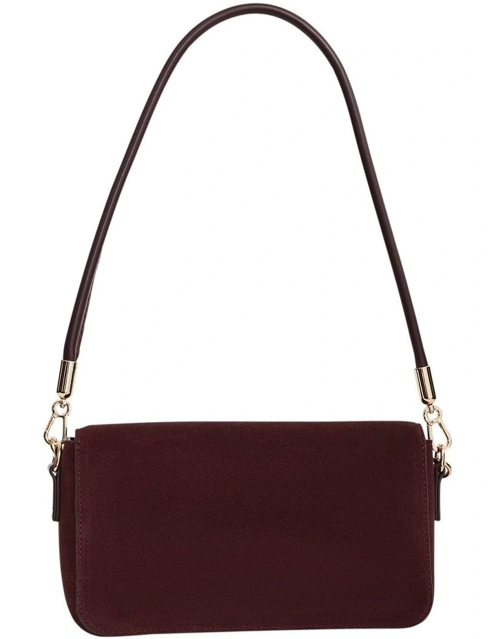 Flora Shoulder Bag in Wine Suede image 3