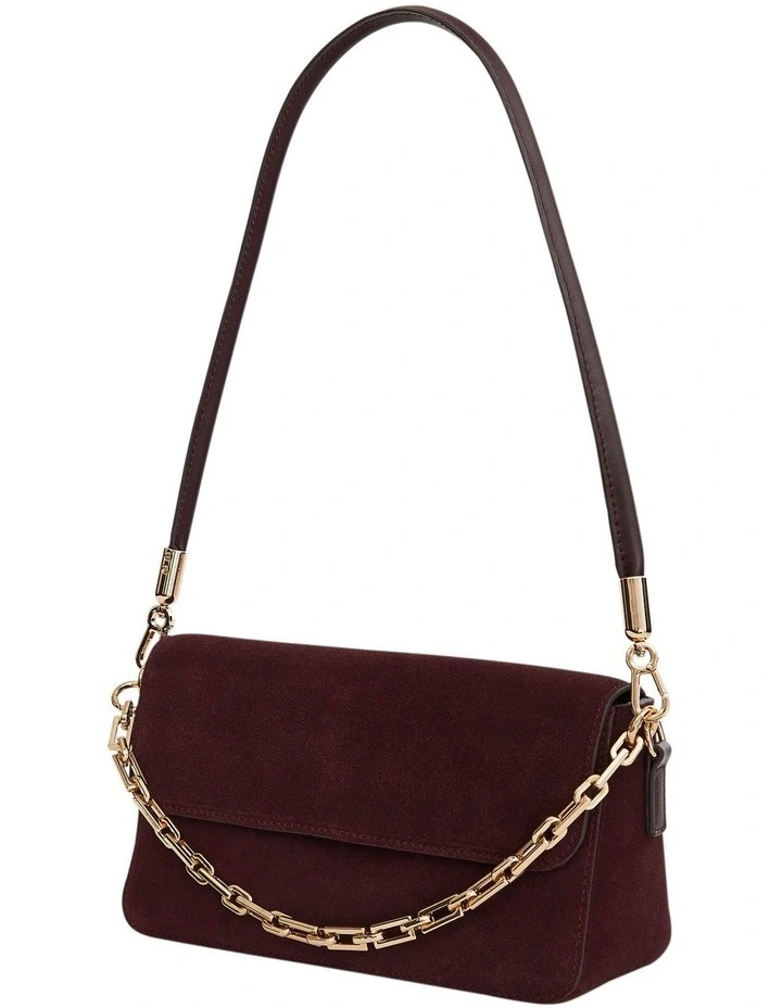 Flora Shoulder Bag in Wine Suede image 4