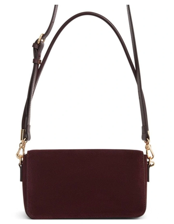 Flora Shoulder Bag in Wine Suede image 4
