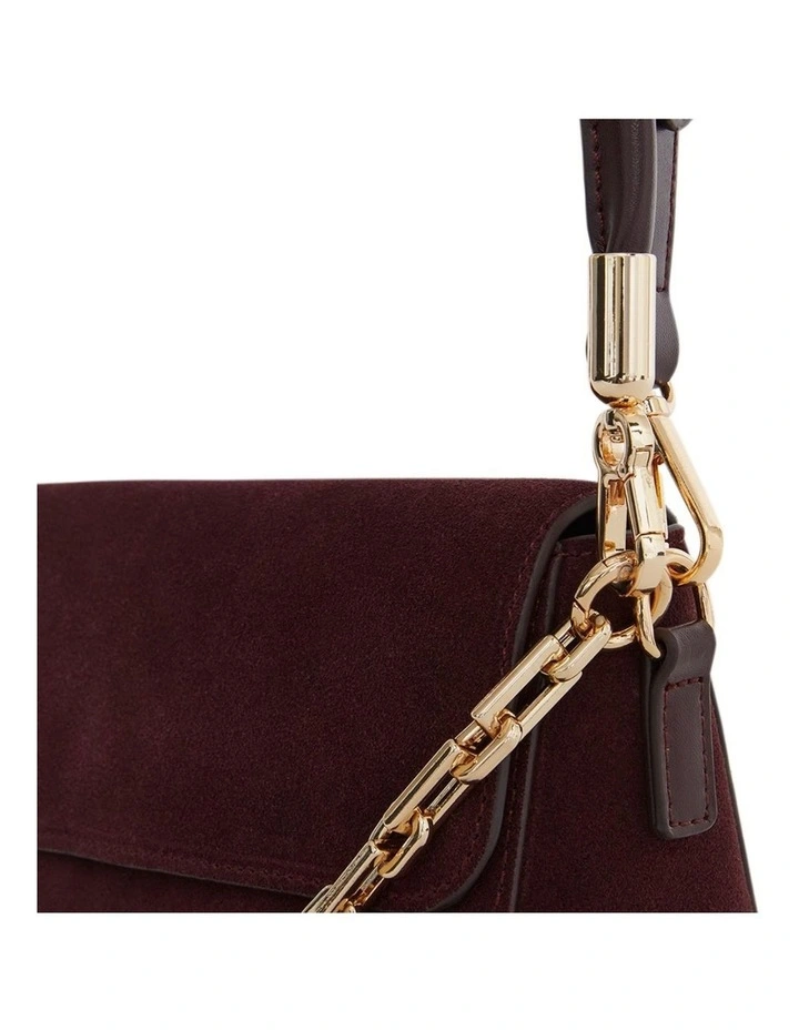 Flora Shoulder Bag in Wine Suede image 5