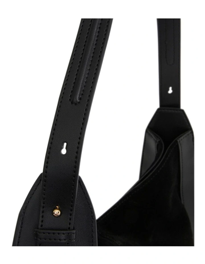 Fran Shoulder Bag in Black Suede image 3